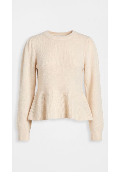 Des Petits Hauts Women's Bianca Cream Superfine Alpaca Peplum Sweater Des Petits Hauts |  | 1H26005602066